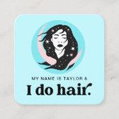 Haar Stylist Moderne Retro Vierkante Visitekaartje (Voorkant)