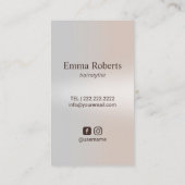 Haar Stylist Moderne Schaar & Bloem Zilveren Salon Visitekaartje (Achterkant)