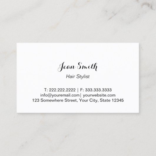 Haar Stylist Moderne Schaar Kapper Visitekaartje (Achterkant)