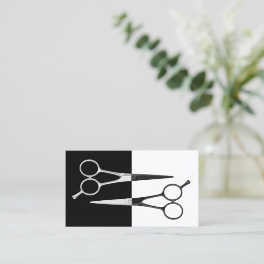 Haar Stylist Moderne Schaar Kapper Visitekaartje (Staand voorkant)