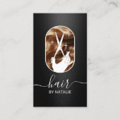 Haar Stylist Moderne Schaar Logo Beauty Salon Visitekaartje (Voorkant)