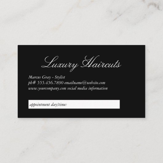 Haar Stylist Moderne Tools Afsprakenkaartje (Achterkant)