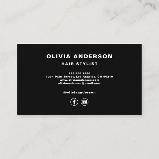 Haar Stylist Moderne Typografie Hot Pink Visitekaartje (Achterkant)