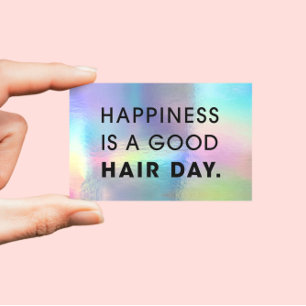 Haar Stylist Moderne Typografie Regenboog Folie Visitekaartje