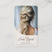 Haar Stylist Monogram Logo Foto Tan Visitekaartje (Voorkant)