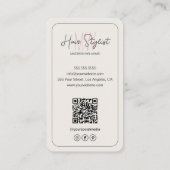 Haar Stylist Monogram Logo Foto Tan Visitekaartje (Achterkant)