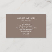 Haar stylist Monogram Logo Taupe Visitekaartje (Achterkant)