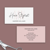 Haar Stylist Monogram Logo Wit Blush Roze Visitekaartje