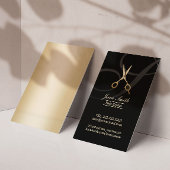 Haar Stylist Monogram Script Gold Scissor Modern Visitekaartje
