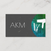 Haar Stylist Monogram Verfijnde textuur Visitekaartje (Voorkant)