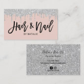 Haar Stylist Nail Salon Silve Drivers Blush Pink Visitekaartje (Voorkant / Achterkant)