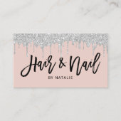 Haar Stylist Nail Salon Silve Drivers Blush Pink Visitekaartje (Voorkant)