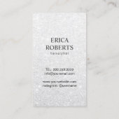 Haar Stylist Navy Blue Bow Schaar Zilveren Glitter Visitekaartje (Achterkant)