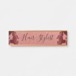 Haar Stylist op Glitter Deurbordje