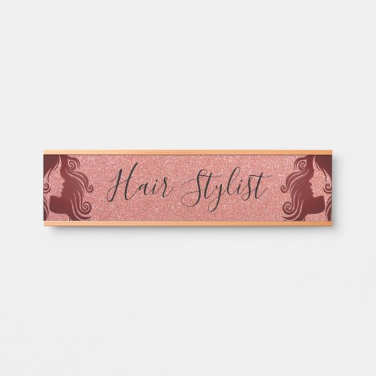 Haar Stylist op Glitter Deurbordje (Voorkant)