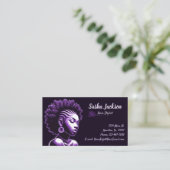 Haar Stylist Paarse Visitekaartje (Staand voorkant)