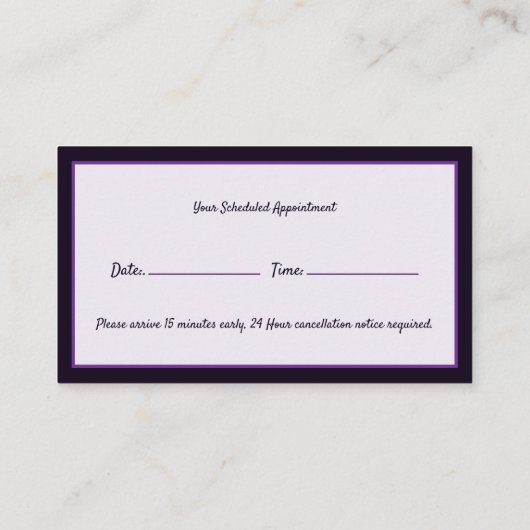 Haar Stylist Paarse Visitekaartje (Achterkant)