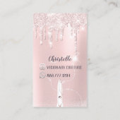 Haar Stylist Pinky Drift Glitter Coiffure Scissors Visitekaartje (Achterkant)