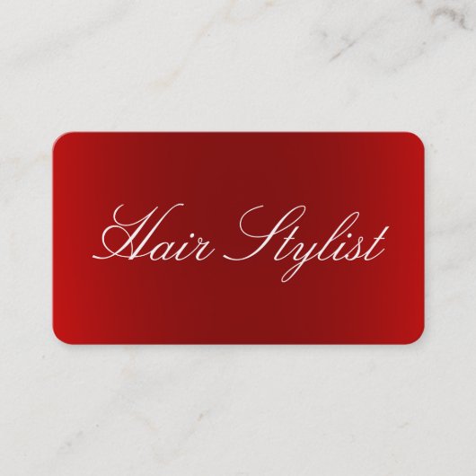 Haar Stylist Plain Clean Red White Professional Visitekaartje (Voorkant)