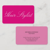Haar Stylist Plain Eenvoudig Roze Professional Visitekaartje (Voorkant / Achterkant)