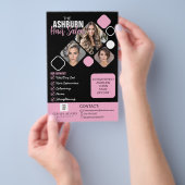 Haar Stylist Poster - Custom Design in Zwart roze Flyer (Hand)
