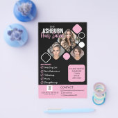 Haar Stylist Poster - Custom Design in Zwart roze Flyer (Enkel)