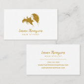 Haar Stylist Professionele Logo Wit en goud Visitekaartje (Voorkant / Achterkant)