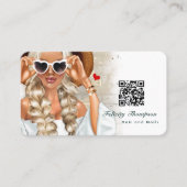 Haar Stylist QR Code Business Car Visitekaartje (Voorkant)