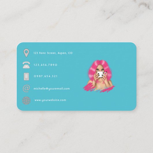 Haar Stylist QR-code Visitekaartje (Achterkant)