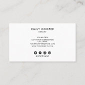 Haar Stylist Quote Chic Modern Folie Typografie Visitekaartje (Achterkant)