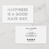 Haar Stylist Quote Chic Modern Folie Typografie Visitekaartje (Voorkant / Achterkant)