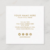 Haar Stylist Quote | Moderne goudfolie Vierkante Visitekaartje (Achterkant)