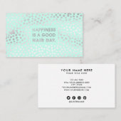 Haar Stylist Quote | Moderne groene Folie Visitekaartje (Voorkant / Achterkant)