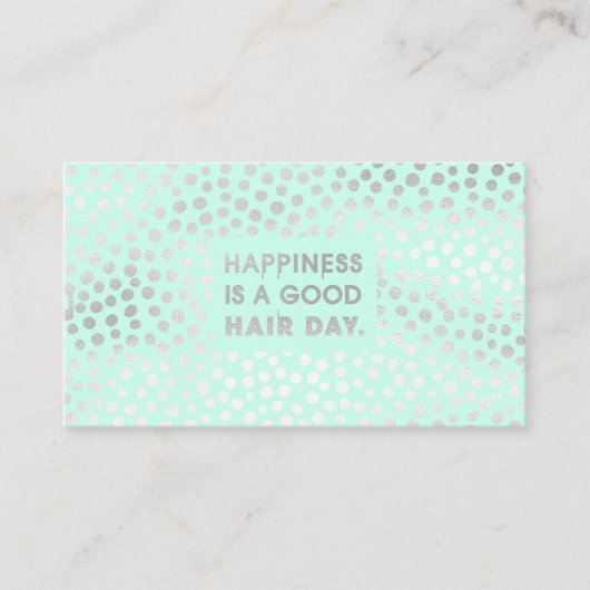 Haar Stylist Quote | Moderne groene Folie Visitekaartje (Voorkant)