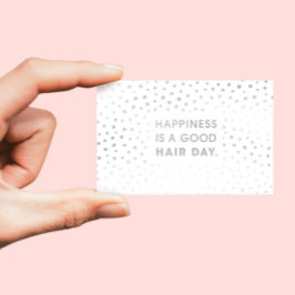 Haar Stylist Quote | Moderne witte Folie Visitekaartje