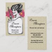 Haar Stylist Retro  Flower Visitekaartje (Voorkant / Achterkant)