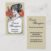 Haar Stylist Retro Flower Visitekaartje (Voorkant / Achterkant)