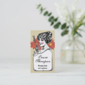 Haar Stylist Retro Flower Visitekaartje (Staand voorkant)