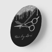 Haar Stylist Roos Gold Drives Glitter Scissors Rou Ronde Klok (Hoek)