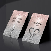 Haar Stylist Roos Gold Drives Silver Glitter Salon Visitekaartje
