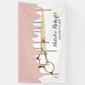 Haar Stylist Roos Gold Driving Gold Scissor Salon Spandoek (Verticaal)