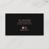 Haar Stylist Roos Gold Glitter Drift Modern Salon Visitekaartje (Achterkant)