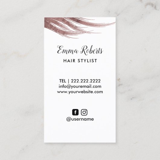 Haar Stylist Roos Gold Hair & Scissor Elegant Visitekaartje (Achterkant)