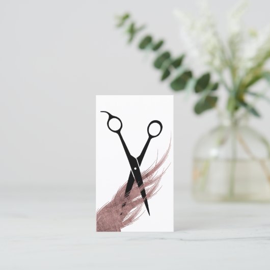 Haar Stylist Roos Gold Hair & Scissor Elegant Visitekaartje (Staand voorkant)
