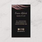 Haar Stylist Roos Gold Hair & Scissor Modern Black Visitekaartje (Achterkant)