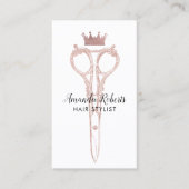 Haar Stylist Roos Gold Scissor & Crown Appointing Afsprakenkaartje (Voorkant)