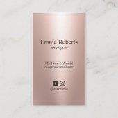Haar Stylist Roos Gold Scissor & Flower Salon Visitekaartje (Achterkant)
