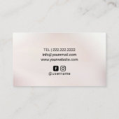 Haar Stylist Roos Goud Marmer Geometrische Lotus Visitekaartje (Achterkant)