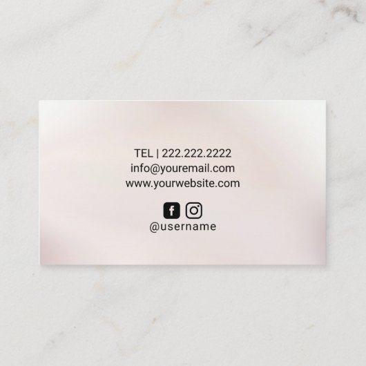 Haar Stylist Roos Goud Marmer Geometrische Lotus Visitekaartje (Achterkant)