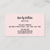 Haar Stylist Roos Gouden Glitter Moderne Typografi Visitekaartje (Achterkant)